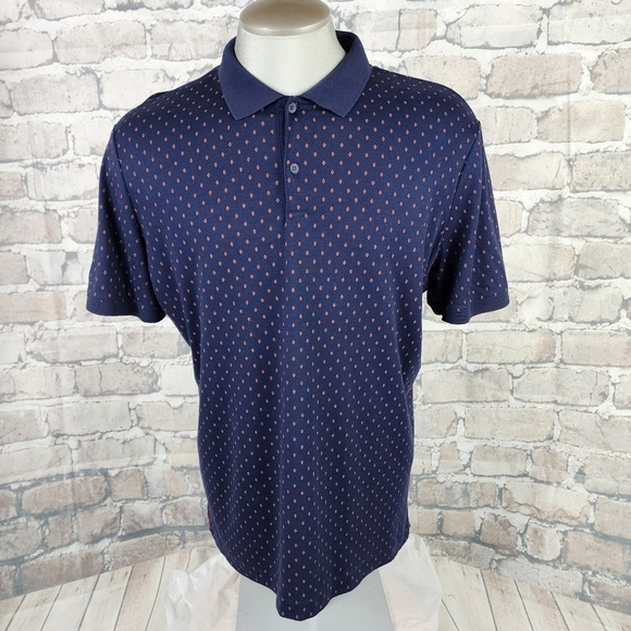 Banana Republic Performance Luxury Touch Polo Shirt Diamond Navy Blue Size Large - Picture 3 of 14